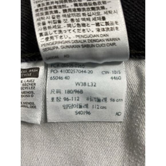 Levis 505 Jeans Mens 35 x 30 Black Denim Straight Casual Cowboy - Picture 5 of 11